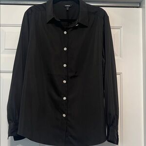 Express Black Crystal Botton Blouse - 16